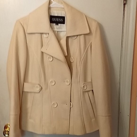Lovely off-white wool blend Guess jacket medium - Picture 1 of 5